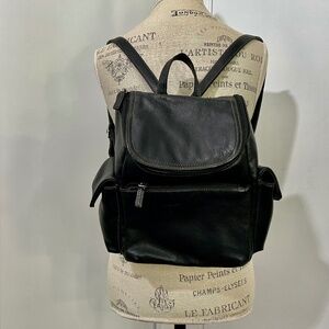Genuine Leather Black Backpack